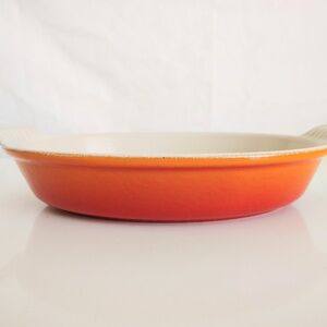 Vintage Le Creuset #20 Orange Flame Cast Iron Casserole Dish Made in France